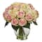 12&#x22; Pink &#x26; White Rose &#x26; Hydrangea Bouquet Arrangement in Glass Vase